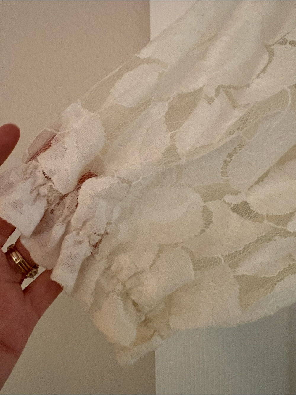 NorthStyle Cream Floral Lace Square-Neck Blouse - Picture 7 of 12